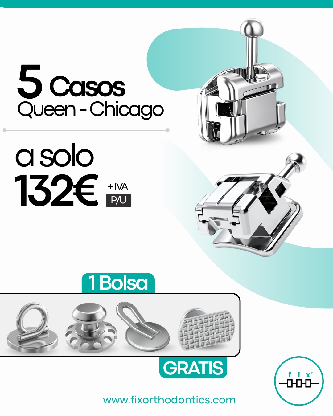 Oferta 5 Casos Brackets Queen - Chicago